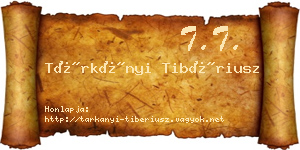 Tárkányi Tibériusz névjegykártya
